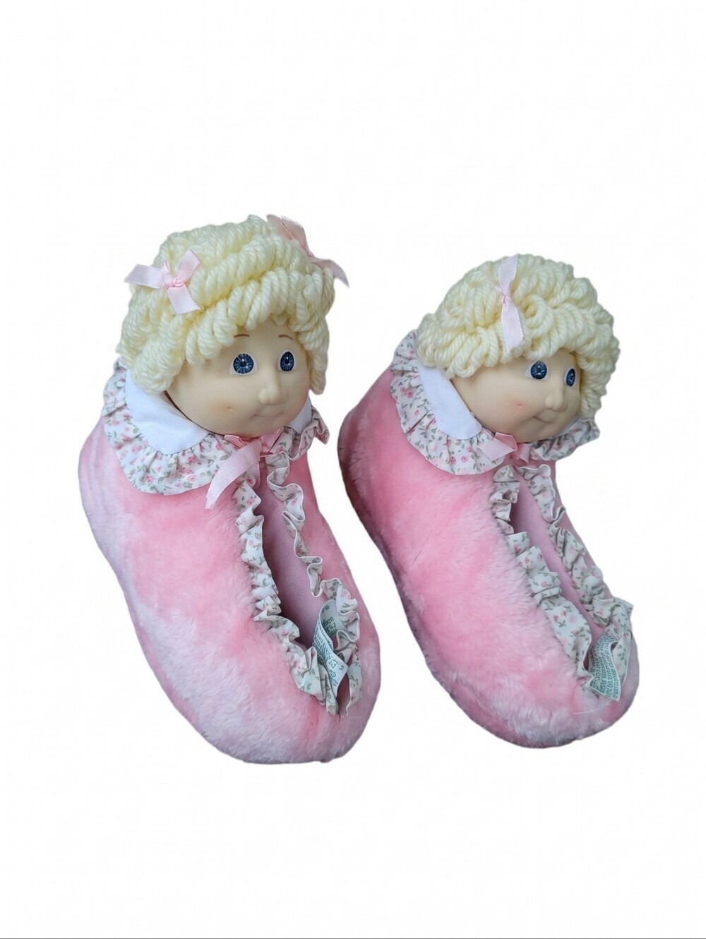 Vintage Rare 1984 Plush Cabbage Patch Slippers in Light Pink